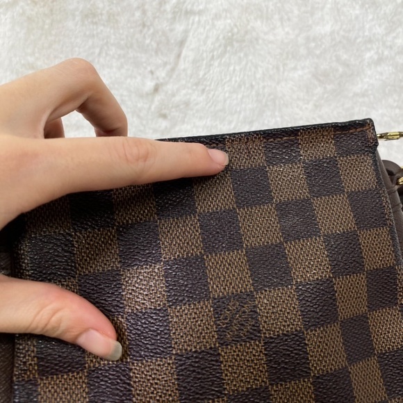 Louis Vuitton Trousse Pochette Brown Canvas Clutch Bag Authentic - Picture 13 of 16